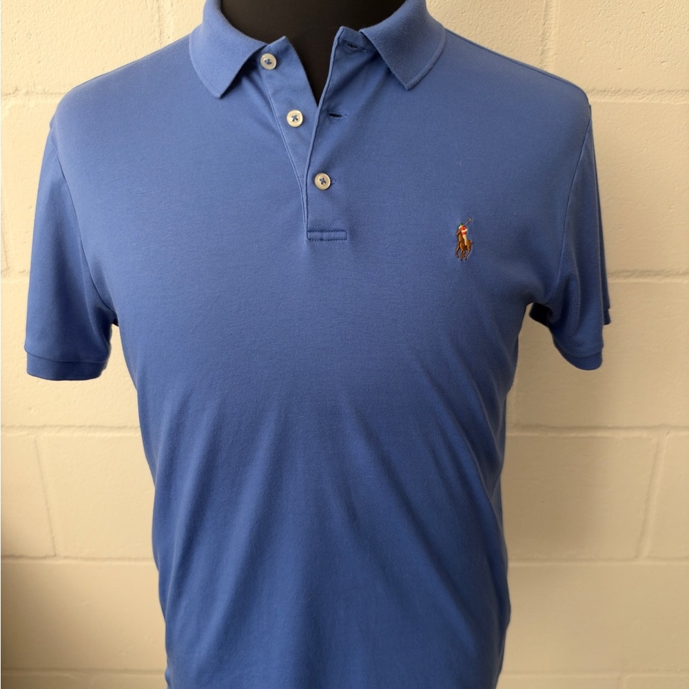 Polo by Ralph Lauren Blue Short-Sleeve Mesh Polo with Pony